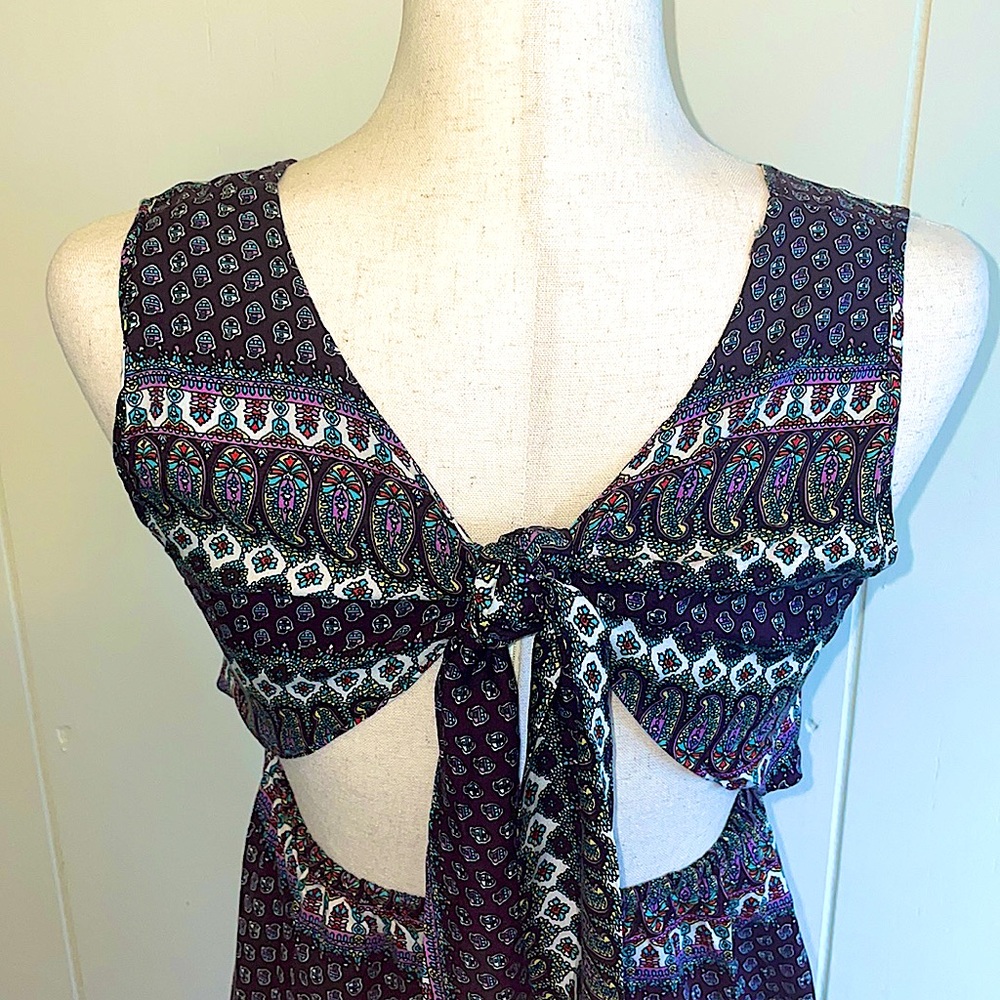 Culture Shop Ties In The Back Dress M Multi Color Multi Print Great Condition